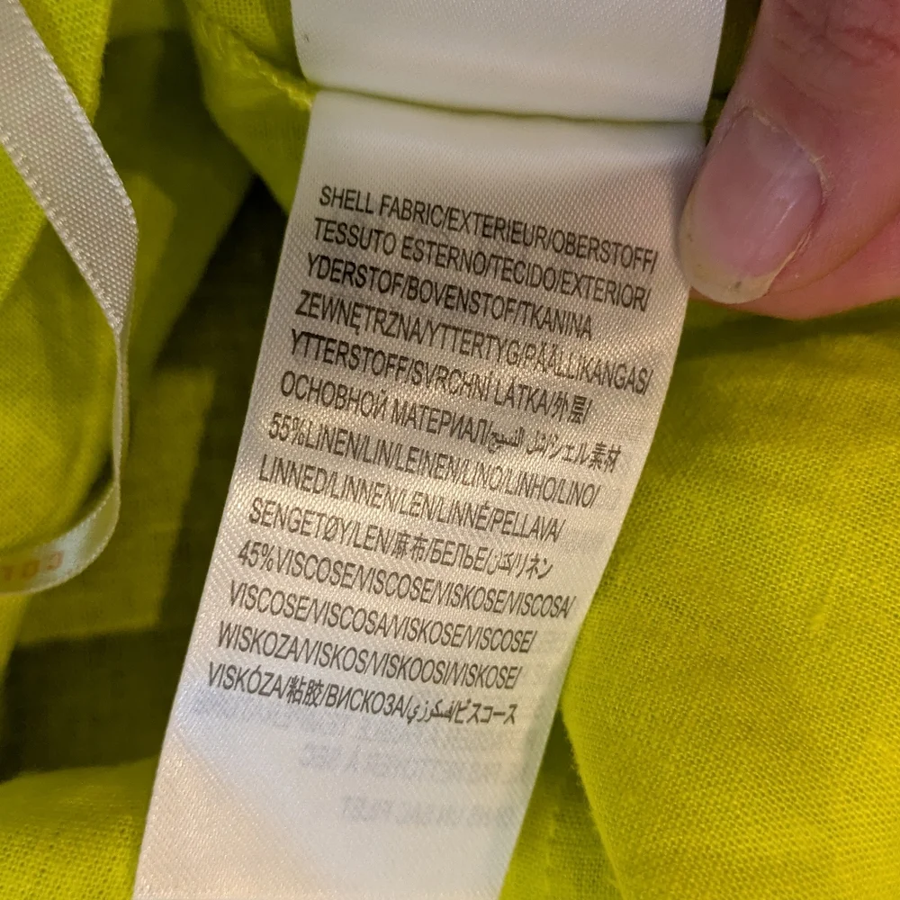 NWT Farm Rio Lime Green Monstera Midi Linen Viscose Blend Dress Size Medium - Picture 11 of 14